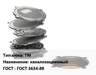 Люк чугунный ТМ канализационный ГОСТ: ГОСТ 3634-89